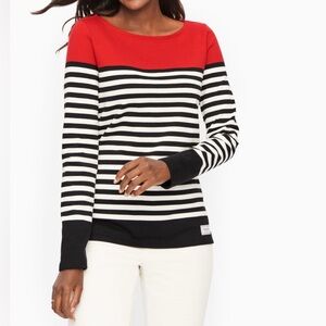 Authentic Talbots Slope Long Sleeve Stripe Boat Neck Pullover Women’s Top Sz  S